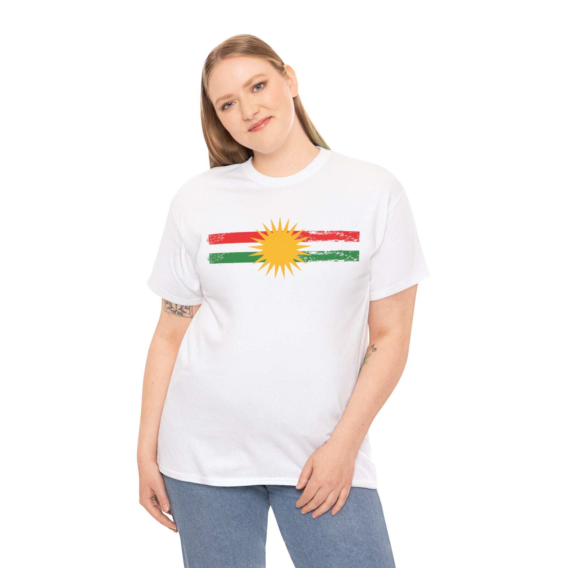Kurdistan Flag Sun T-Shirt - Kurdify
