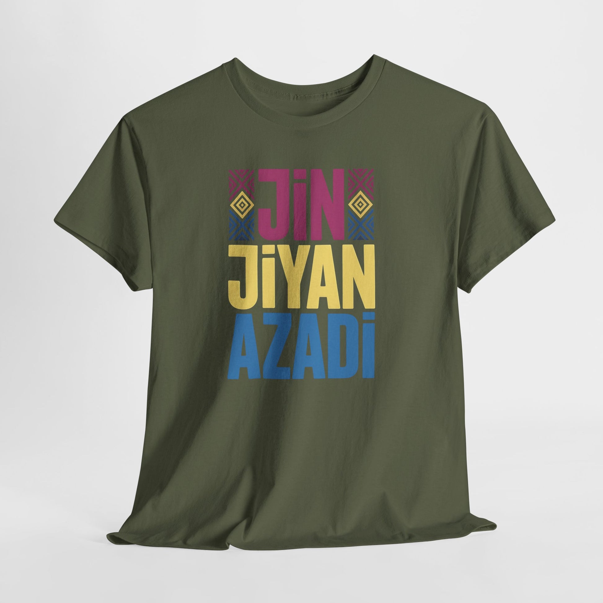 Jin Jiyan Azadi Graphic Tee — Kurdish Freedom Slogan T-Shirt - Kurdify