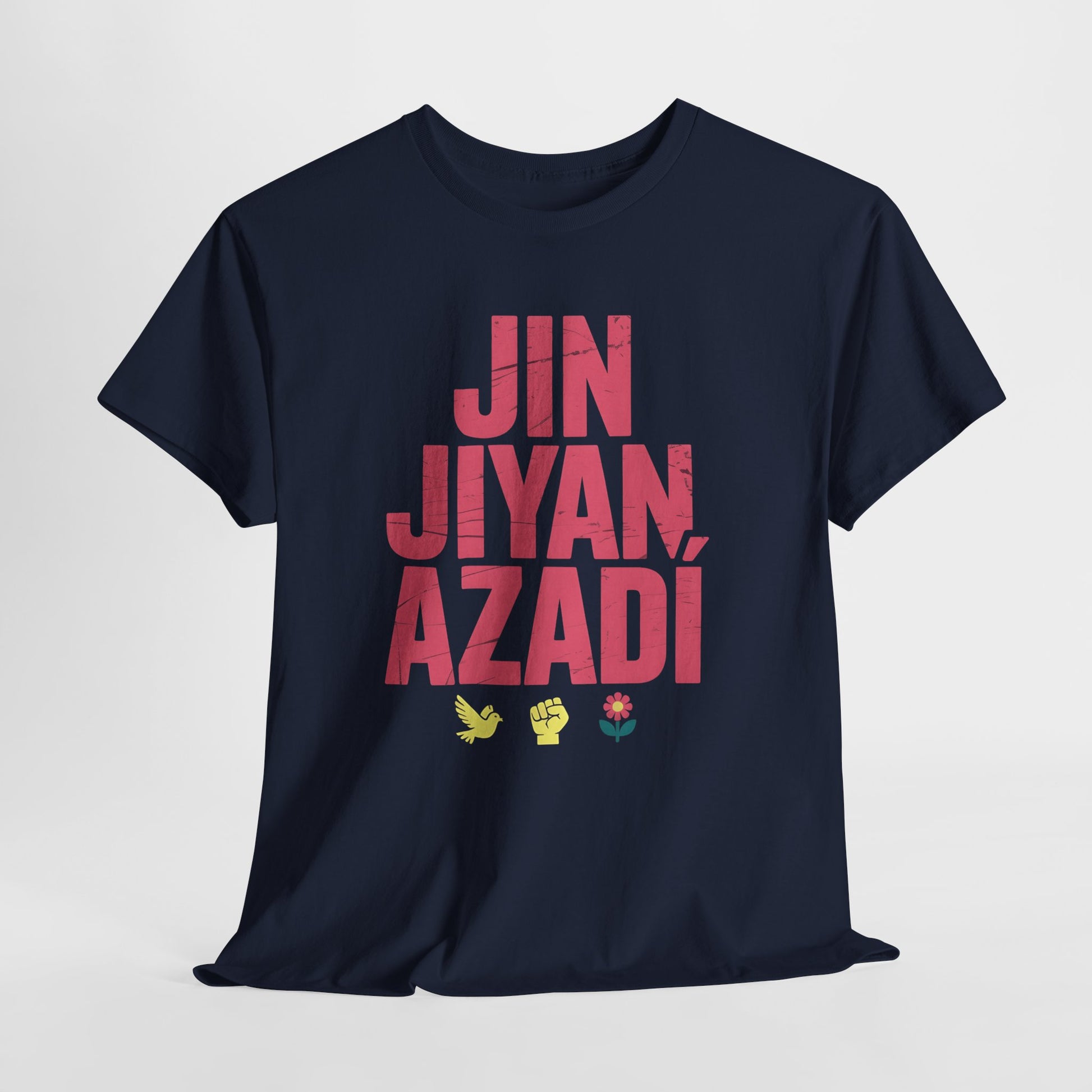 Jin Jiyan Azadî T‑Shirt — Kurdish Slogan Tee (Freedom, Life, Women) - Kurdify
