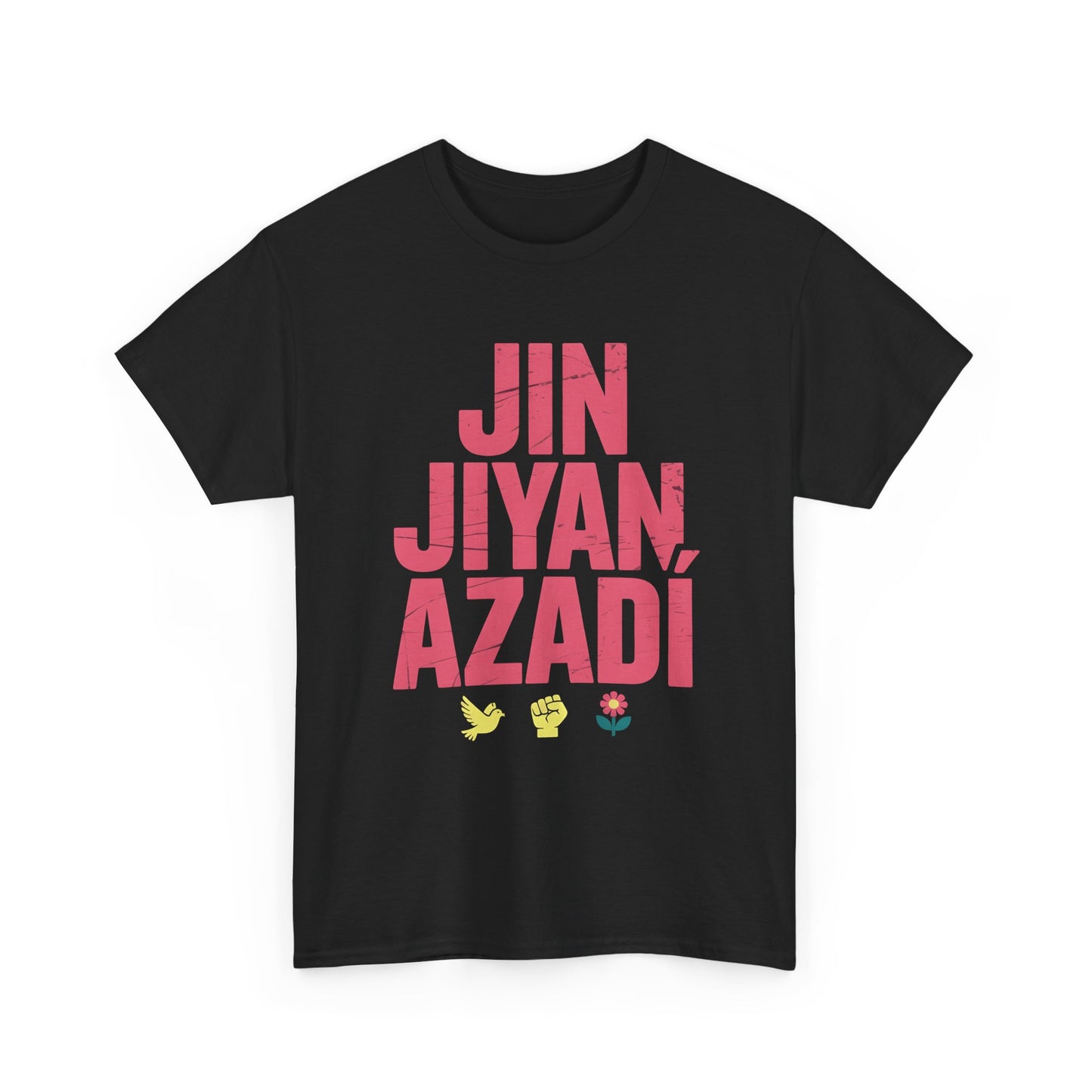 Jin Jiyan Azadî T‑Shirt — Kurdish Slogan Tee (Freedom, Life, Women) - Kurdify