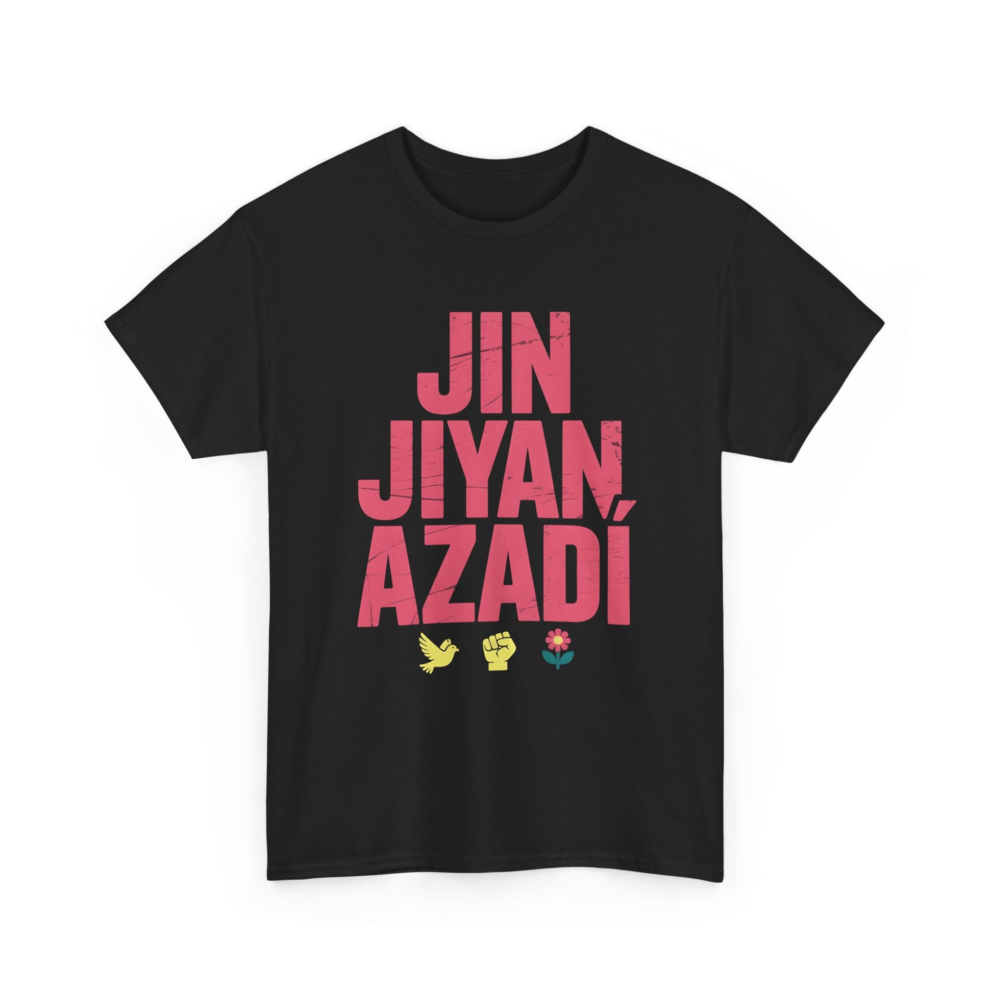 Jin Jiyan Azadî T‑Shirt — Kurdish Slogan Tee (Freedom, Life, Women) - Kurdify