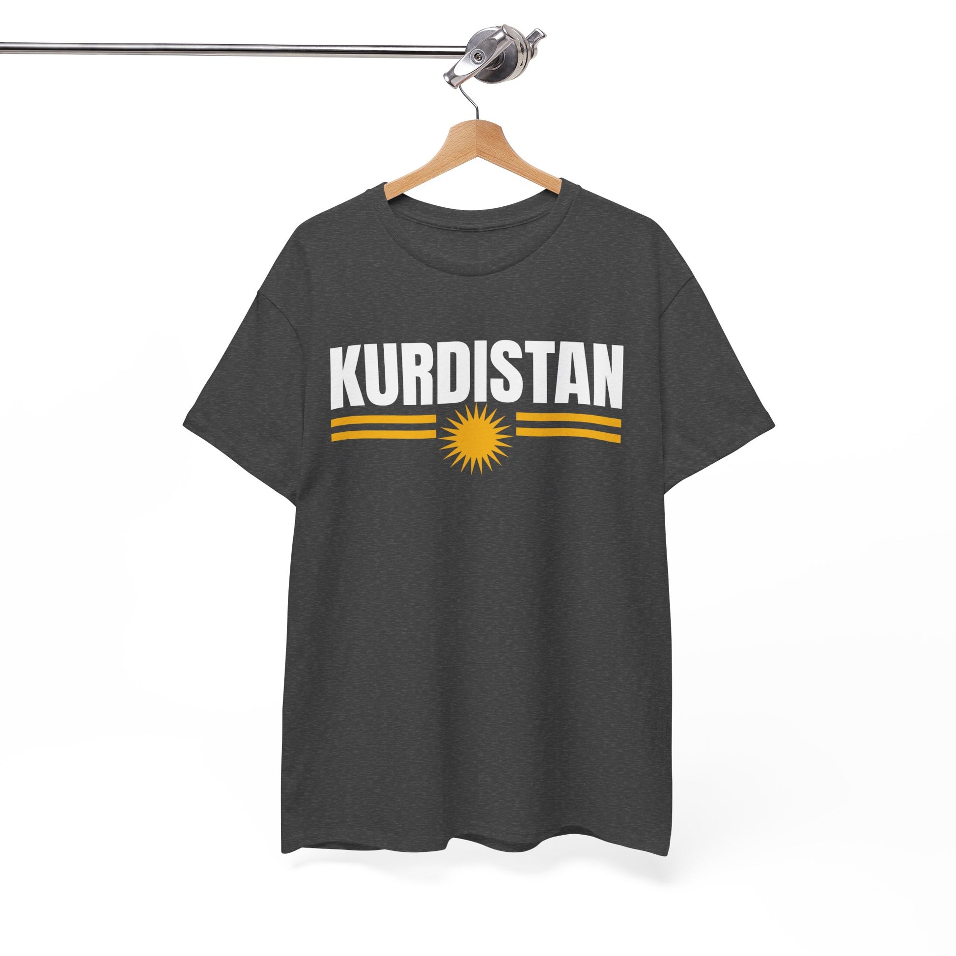 Kurdistan Flag Tee — Bold Kurdistan Text with Sun Emblem - Kurdify